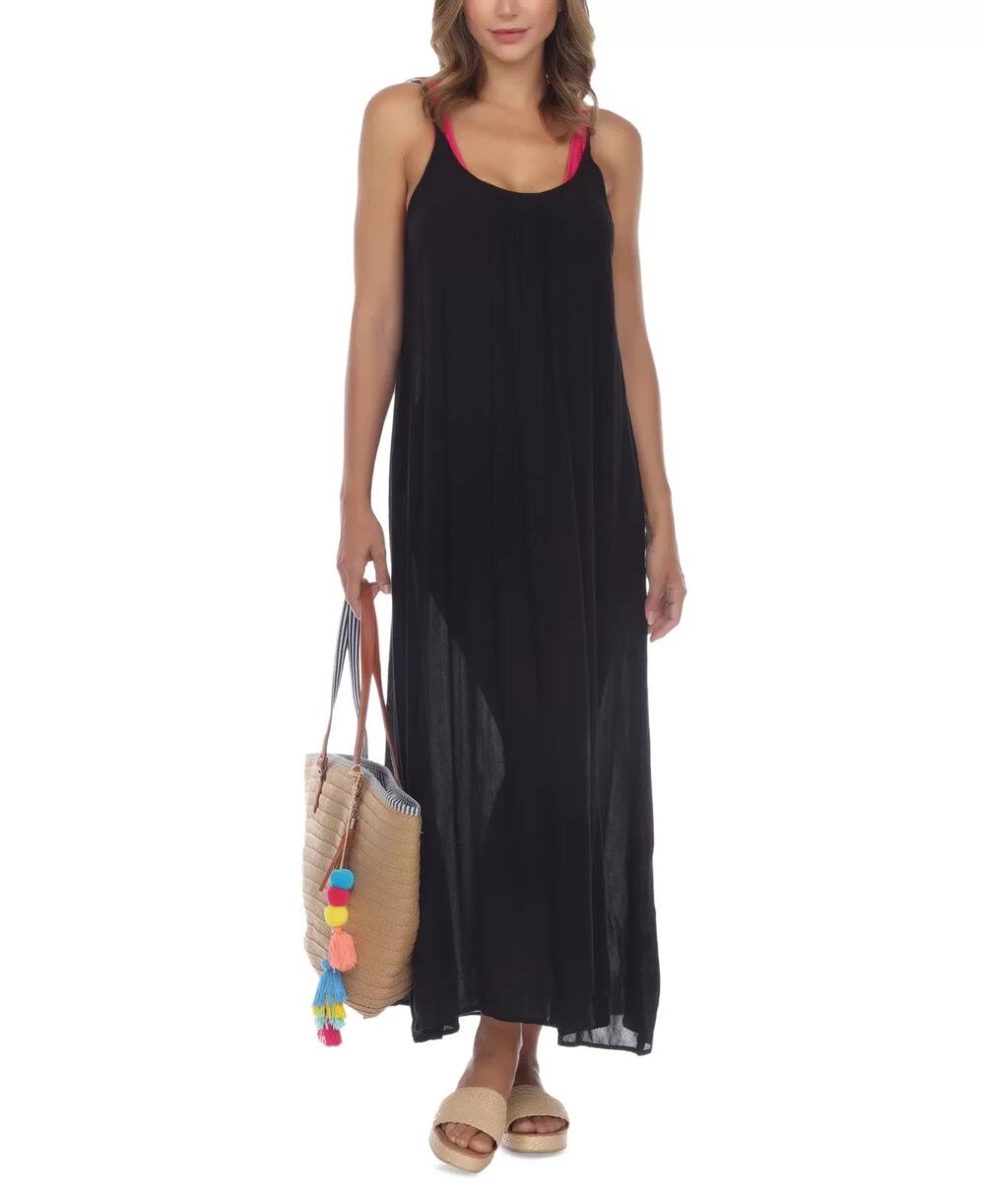 Raviya Sleeveless Cover-Up Maxi Dress Black Size M 0071